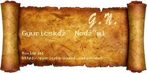 Gyuricskó Noémi névjegykártya